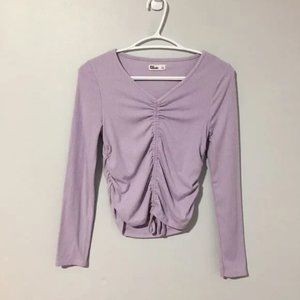 Epic Threads Ruched Front Top Ribbed Top with drawstring Size L